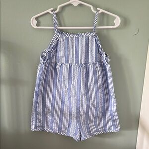 Zara Blue and White Striped Romper
